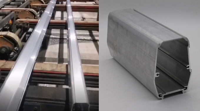 Macchina per estrusione profili 3000T, lavorazione e taglio